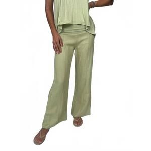 NEW FRESH LAUNDRY foldovers linen pant in green
